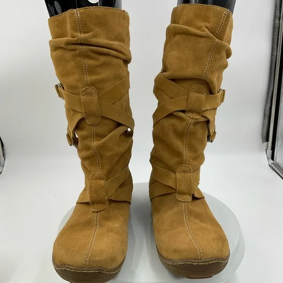 Womens tan slouch boots on sale